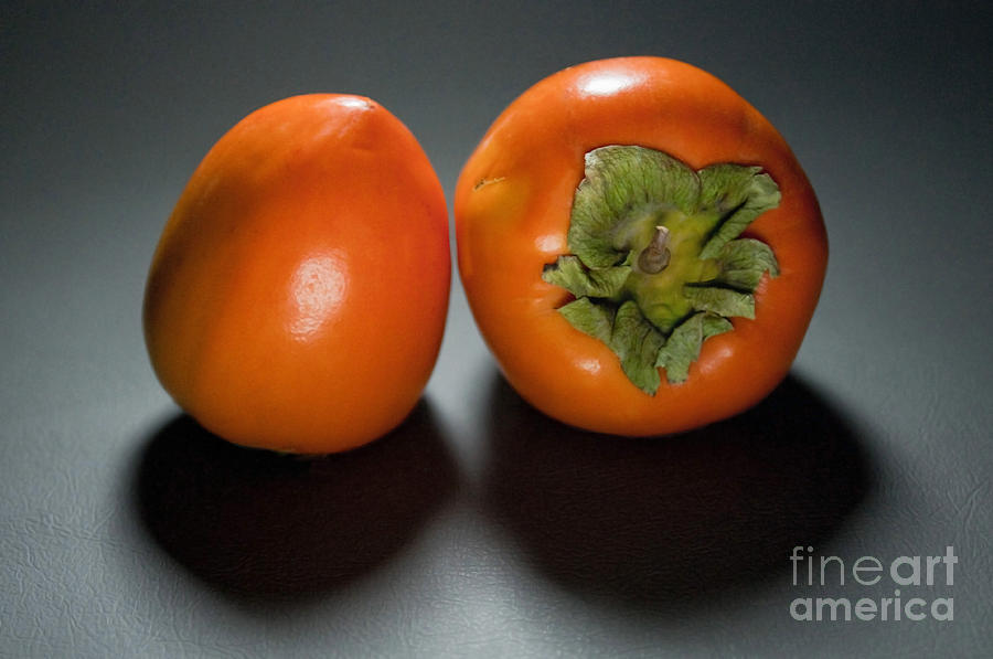 Fruit Photograph - Pair Of Persimmons by Dan Holm