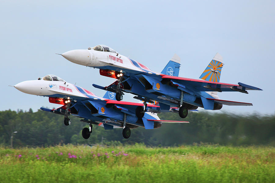 Pair Of Su-27 Jet Fighters Photograph by Artyom Anikeev