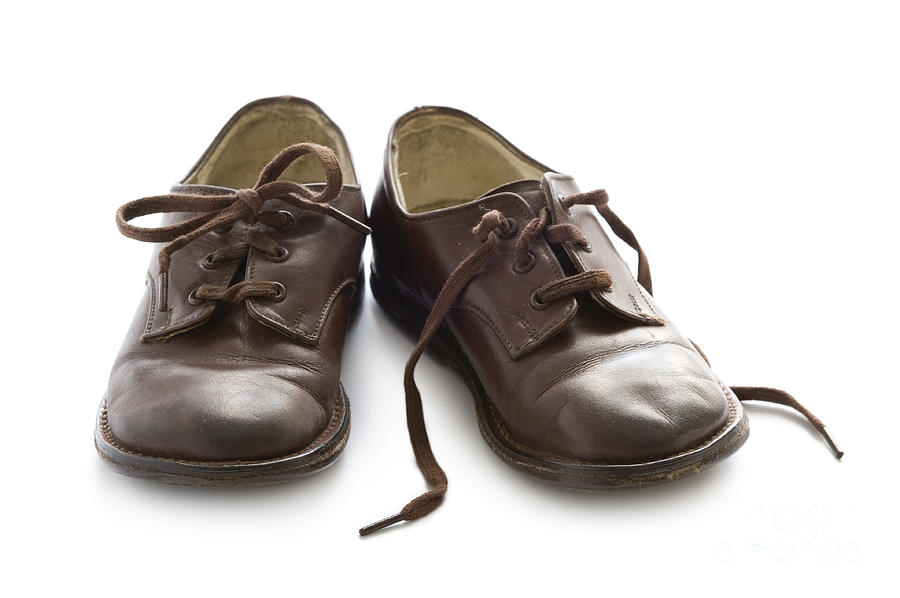 Pair Of Vintage Child Leather Shoes Photograph by Lee Avison