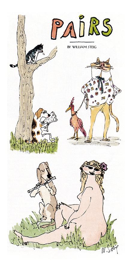 pairs Drawing by William Steig pairs Drawing by William Steig