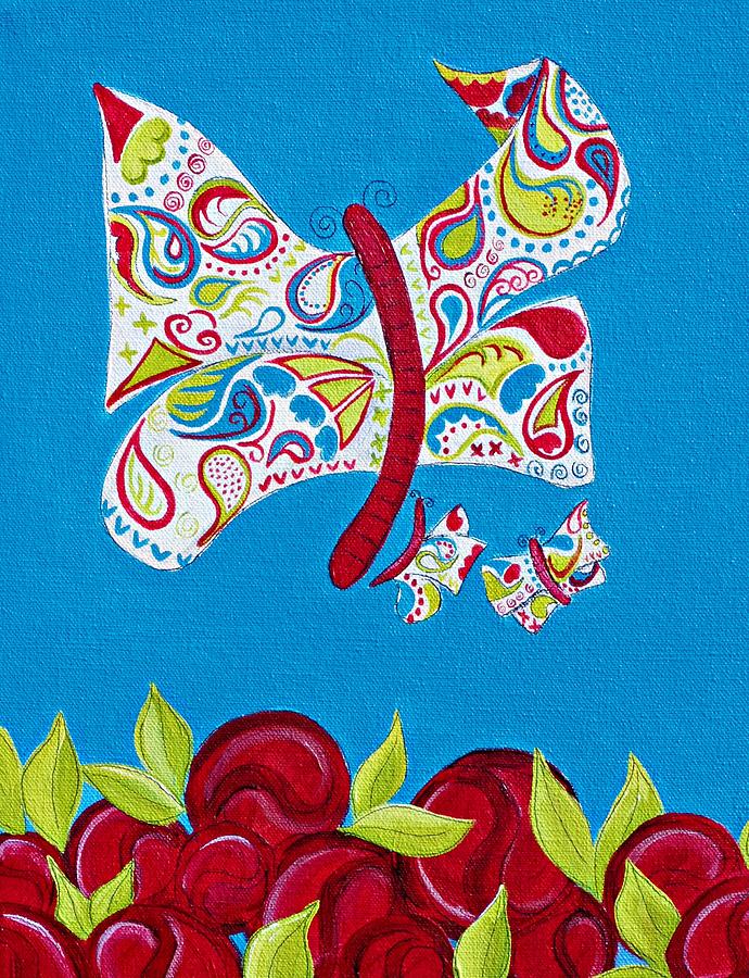 Butterfly Painting - Paisley Butterflies by Tracie Davis