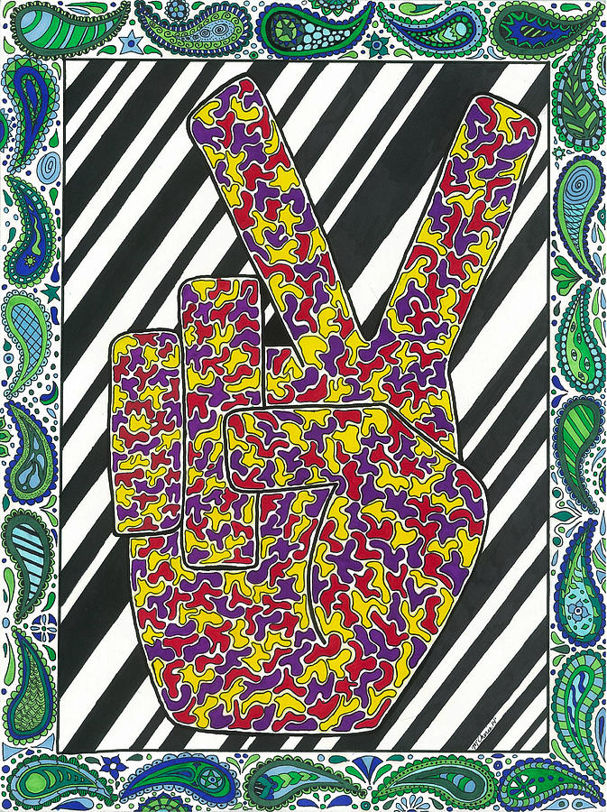 Abstract Drawing - Paisley Peace by MCherie Purnell