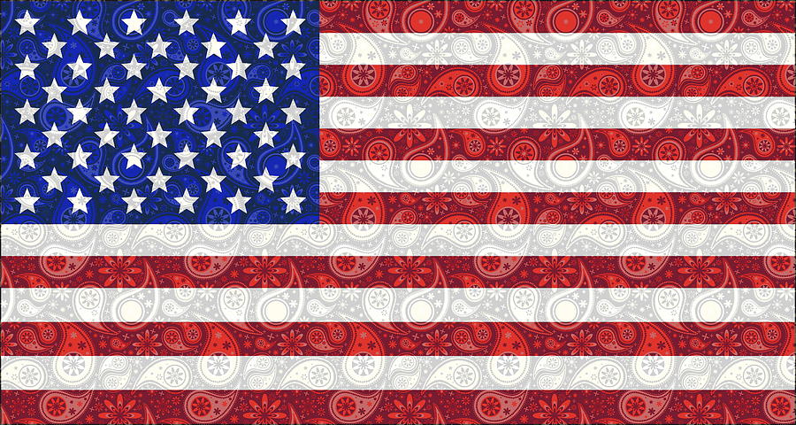 Flag Digital Art - Paisley US Flag by Ron Hedges