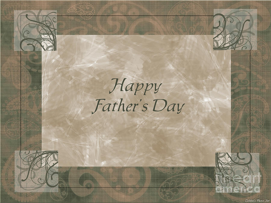 Paisly greeting card Fathers Day Digital Art by Debbie Portwood