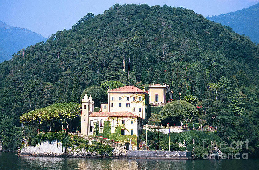 Lake Como Photograph - Palace at Lake Como Italy by Greta Corens