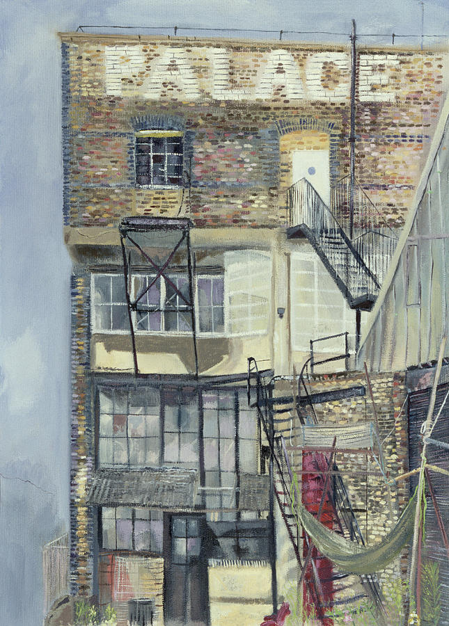 Industrial Photograph - Palace Wharf, Rainville Road Oil Pastel On Paper by Sophia Elliot