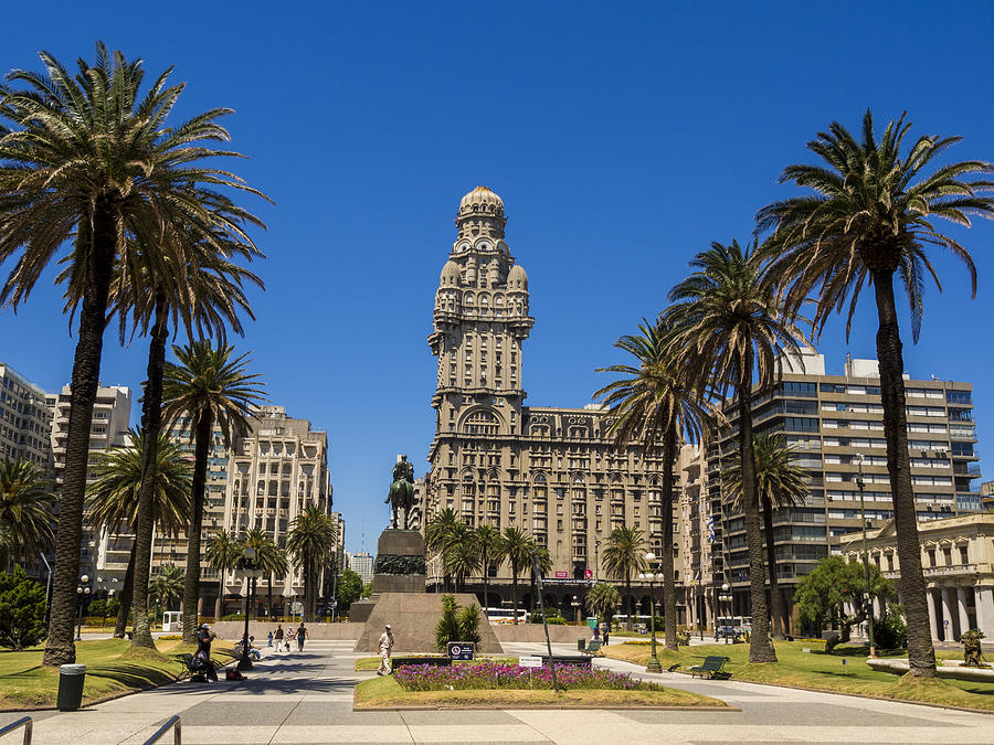 Palacio Salvo seen from Plaza Independencia in Montevideo, Uruguay Photograph by Holgs