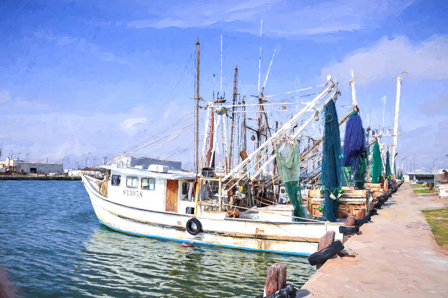 Palacios Texas Shrimp Boat Lineup Photograph by JG Thompson