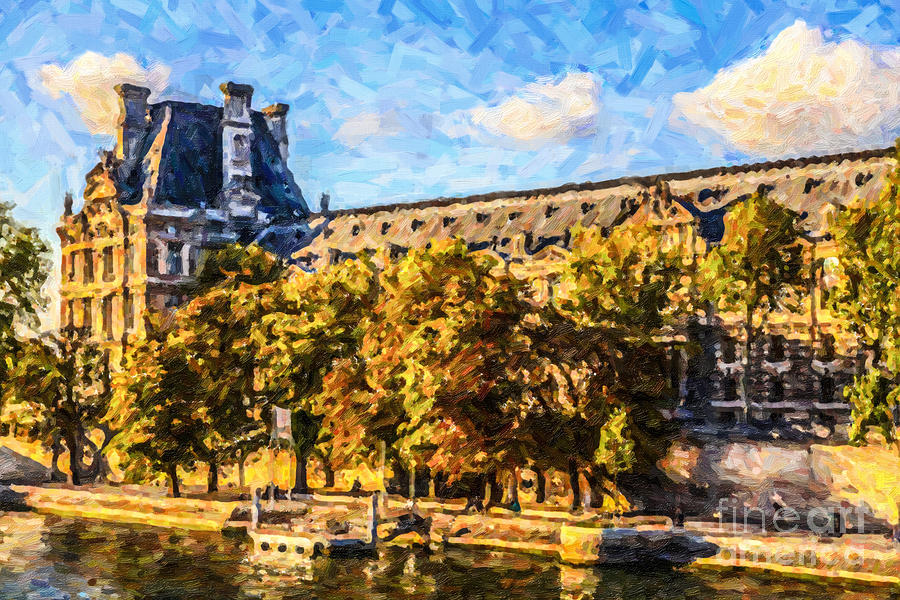 Palais du Louvre Digital Art by Liz Leyden