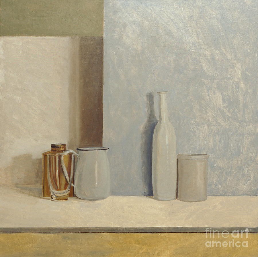 Still Life Painting - Pale Grey and Blue  by William Packer