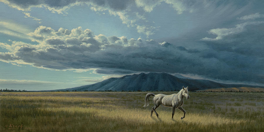 Landscape Painting - Pale Horse by Paul Krapf