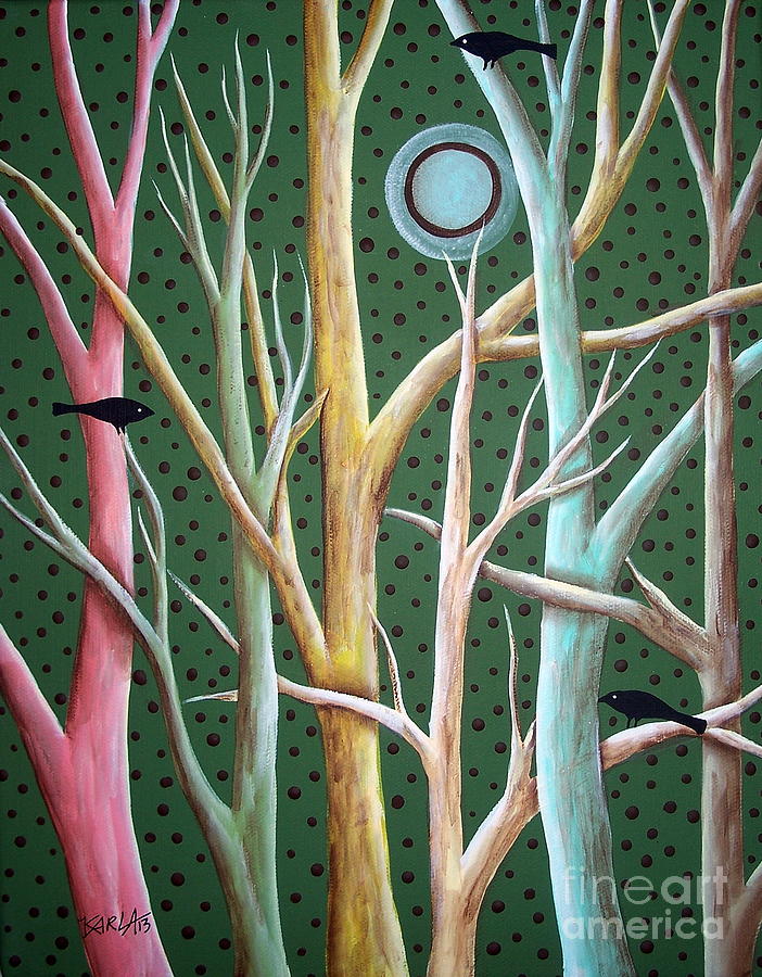 Tree Painting - Pale Moon by Karla Gerard