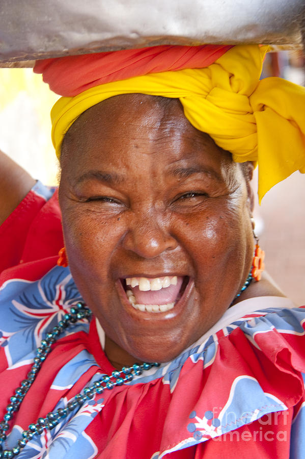 Colorful Photograph - Palenquera in Cartagena Colombia by David Smith