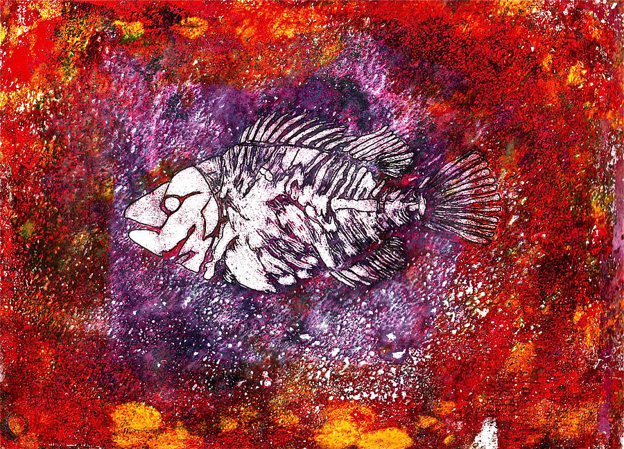 Paleo Fish Painting by Bellesouth Studio
