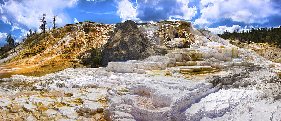 Palette Spring Terrace Panorama - Yellowstone National Park Wyoming Photograph by Brian Harig
