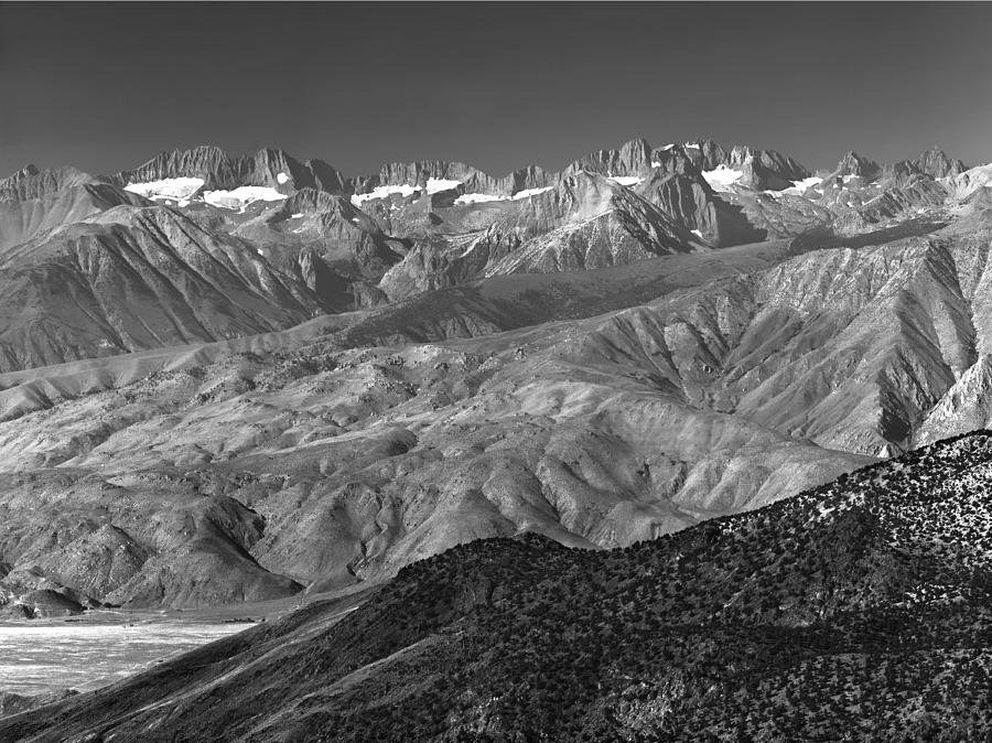4M6475-BW-Palisade Group from Sierra Point BW Photograph by Ed  Cooper Photography