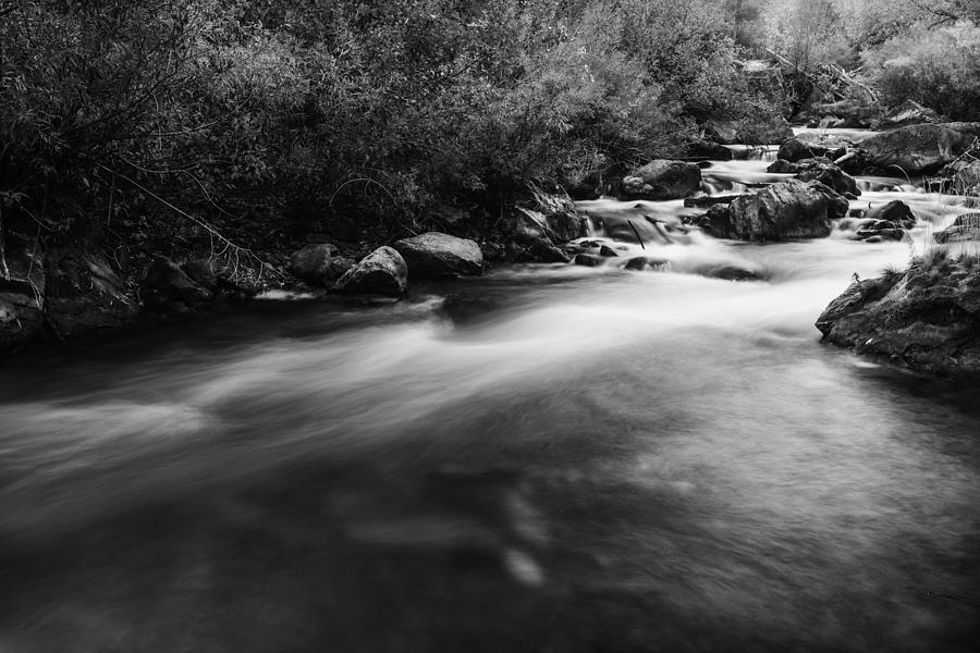Black And White Photograph - Palisades creek Idaho in black and white by Vishwanath Bhat