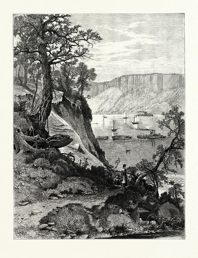 Palisades, From Below Hastings Drawing by J.d. Woodward, John Douglas ...