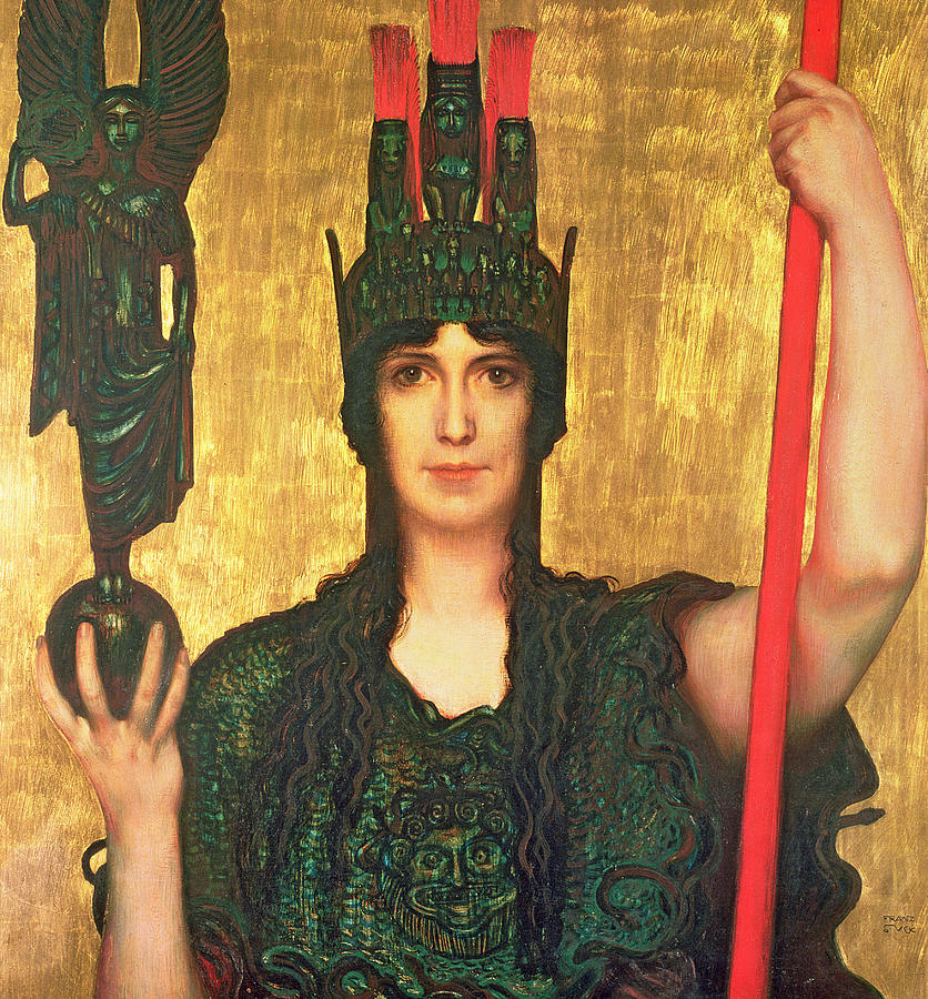 Greek Painting - Pallas Athena by Franz Von Stuck