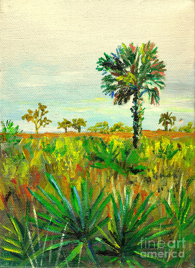 Palm and Palmetto Painting by Lou Ann Bagnall