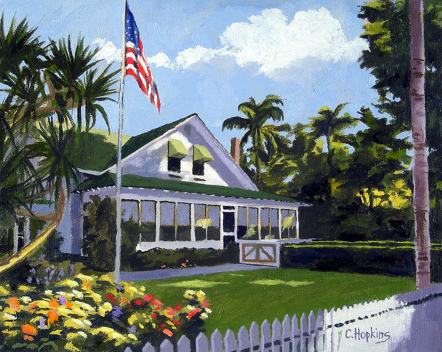 Landscape Painting - Palm Cottage Naples Florida by Christine Hopkins