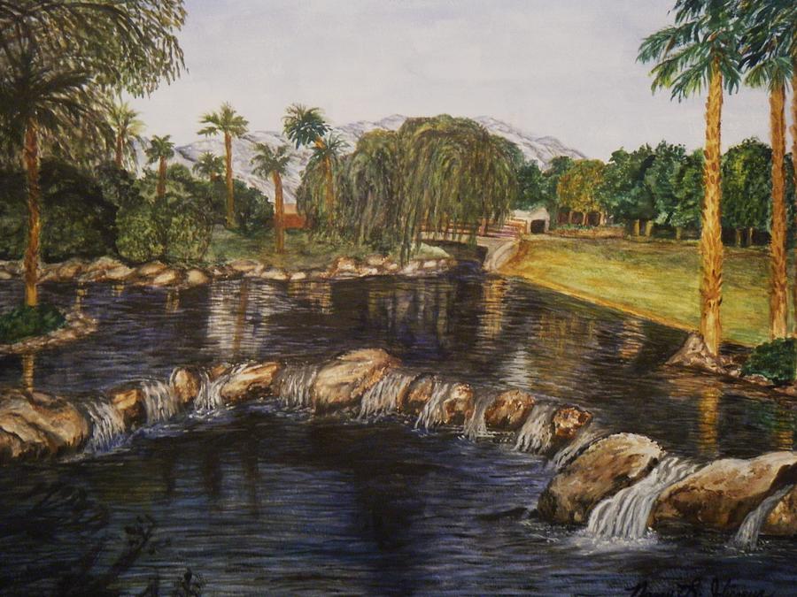 Mountain Painting - Palm Desert Golf Community 2 by Nancy L Jolicoeur