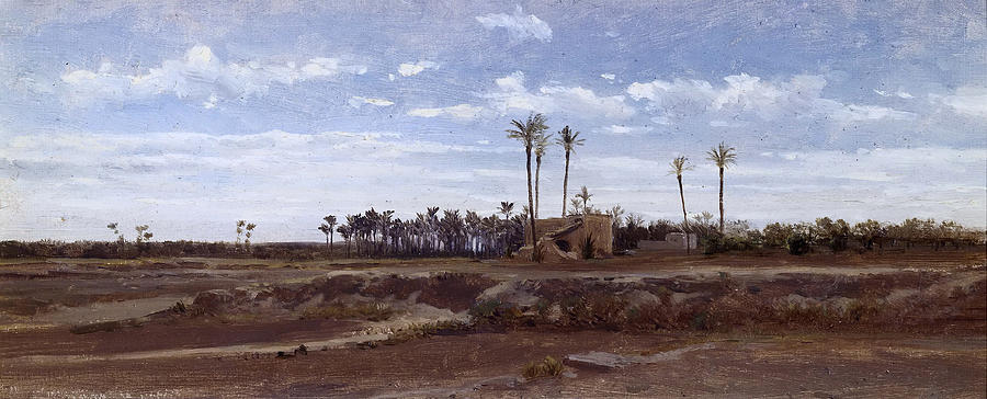 Palm forest in Elche Painting by Carlos de Haes