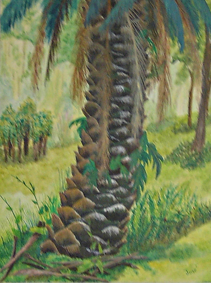 Tree Painting - Palm Fronds by Hilda and Jose Garrancho