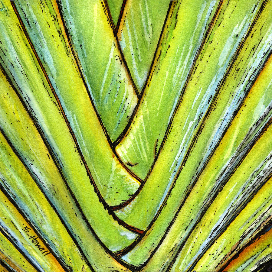 Palm Leaf Painting by Sandi Howell