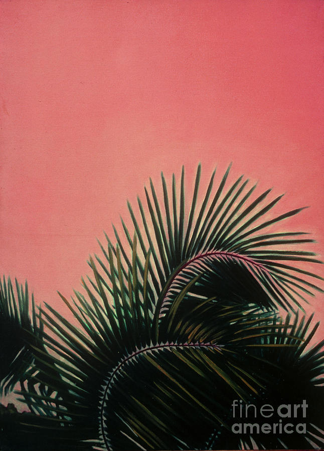 Palm on pink #1 Painting by Heidi E Nelson