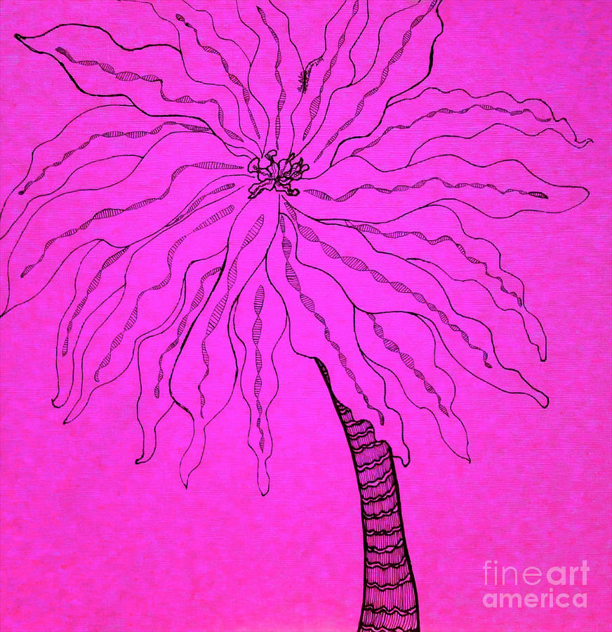 Palm Pink Drawing by Anita Lewis