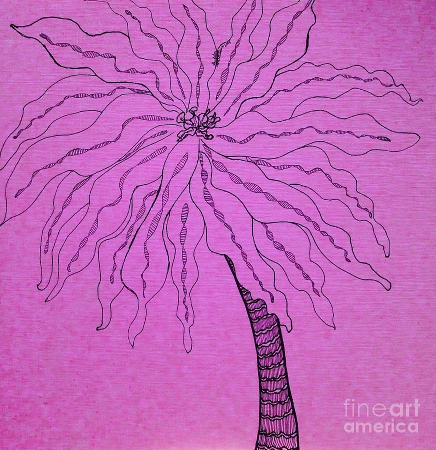 Palm Purple Drawing by Anita Lewis