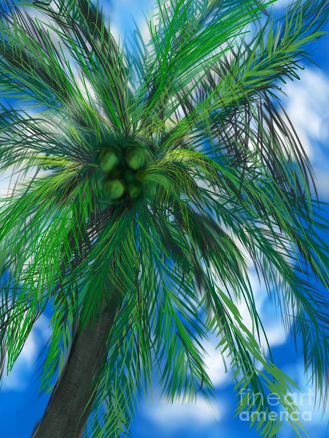 Palm sky Digital Art by Christine Fournier