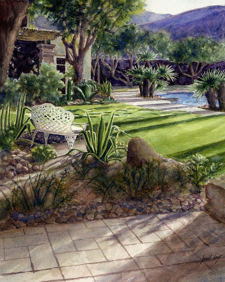 Palm Springs backyard Painting by Janet King