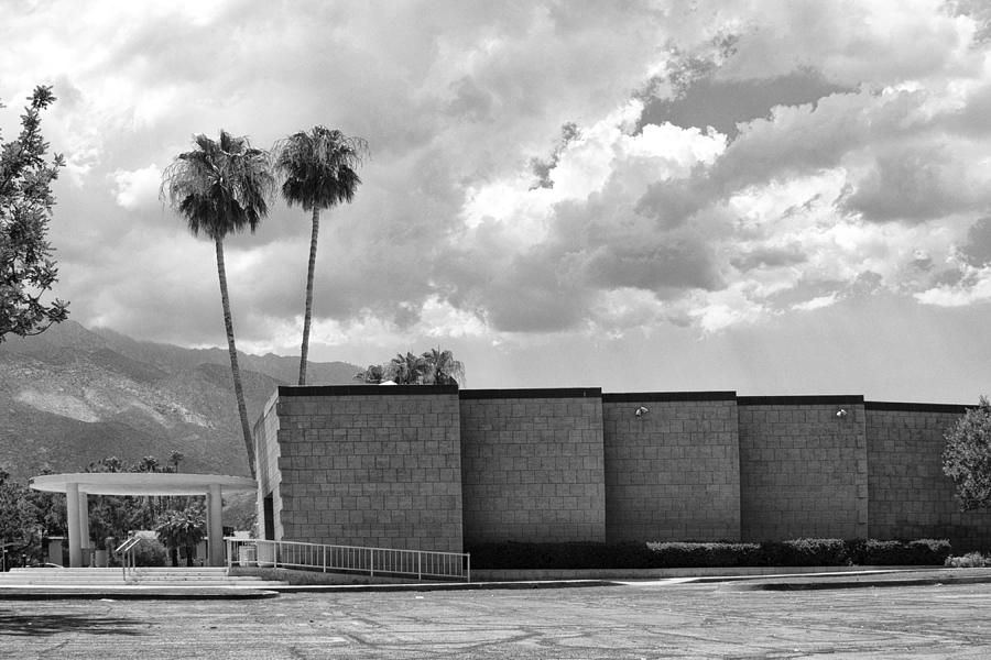Architecture Photograph - PALM SPRINGS CITY HALL BW Palm Springs by William Dey