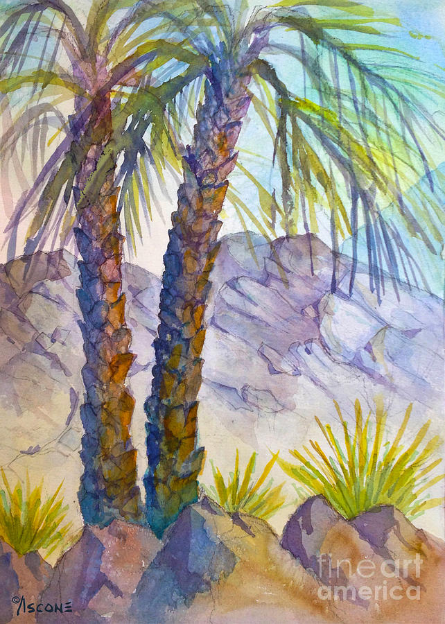 Palm Springs Palm Painting by Teresa Ascone