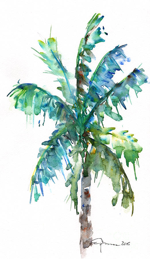 Palm Tree 2015 Painting by Claudia Hafner