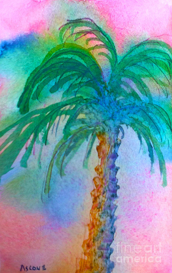 Palm Tree Study Painting by Teresa Ascone