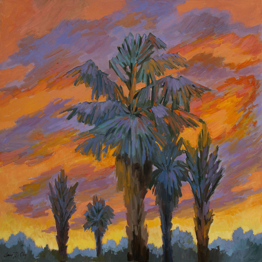 Palm Trees Can Glow Painting by Diane McClary