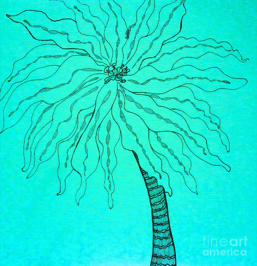 Palm Turquoise  Drawing by Anita Lewis