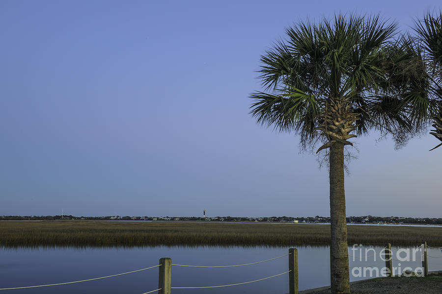 Sunset Photograph - Palmetto View of Lighthouse by Dale Powell