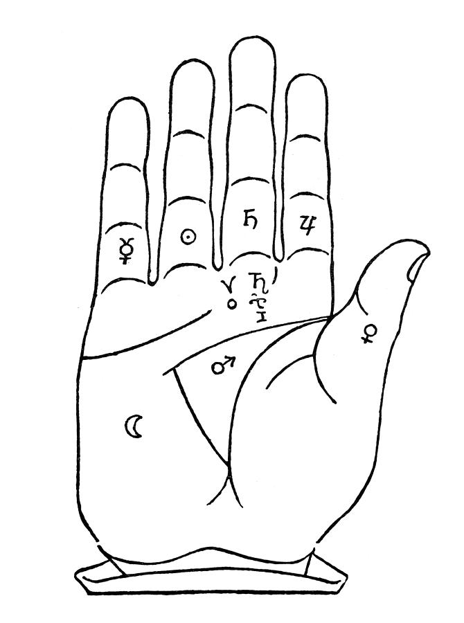Palmistry Chart, 1480 Photograph by Granger