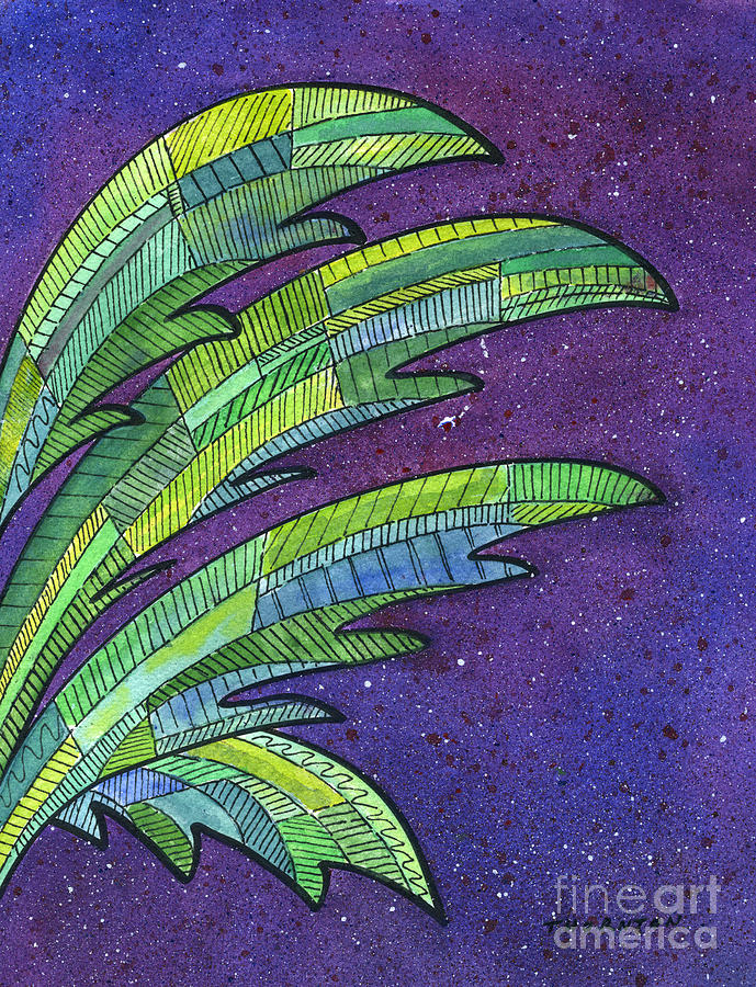 Palms Against the Night Sky Painting by Diane Thornton