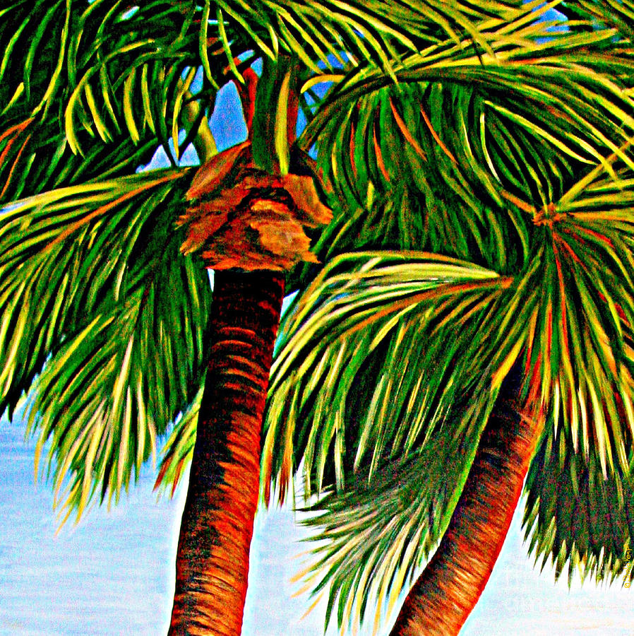Palms in the Sky Painting by Shelia Kempf
