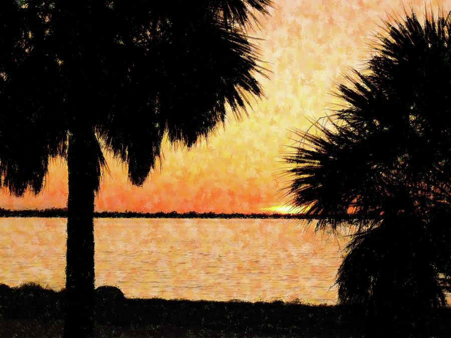 Palms View Of Sanibel Mixed Media by Florene Welebny