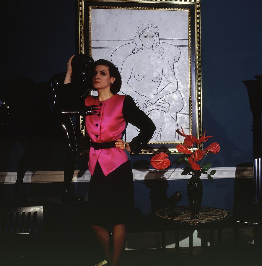 Paloma Picasso Wearing A Yves Saint Laurent Photograph by Horst P. Horst