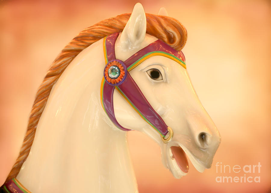 Fantasy Photograph - Palomino Carousel Horse by Sabrina L Ryan