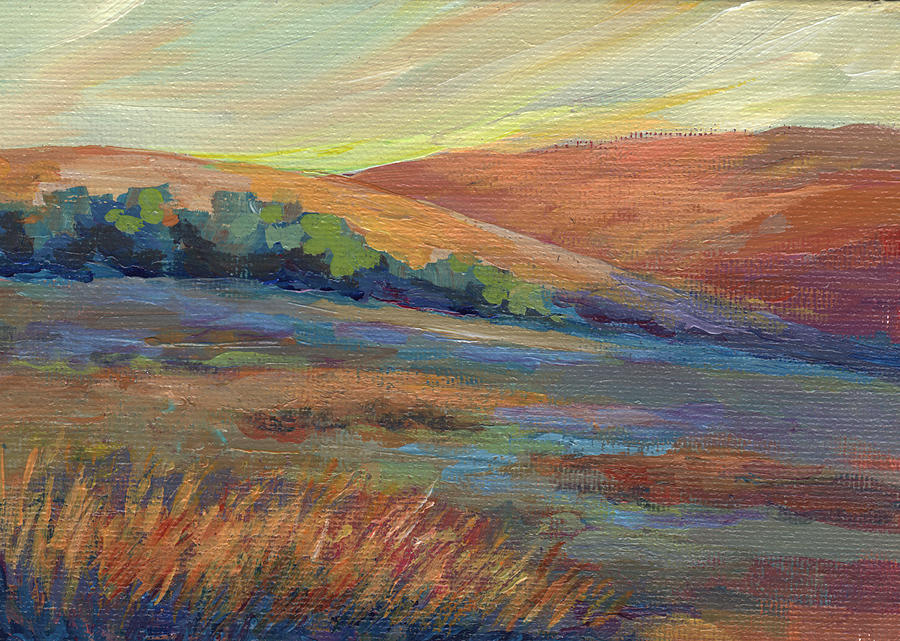 Palouse Sunset Painting by Peggy Wilson