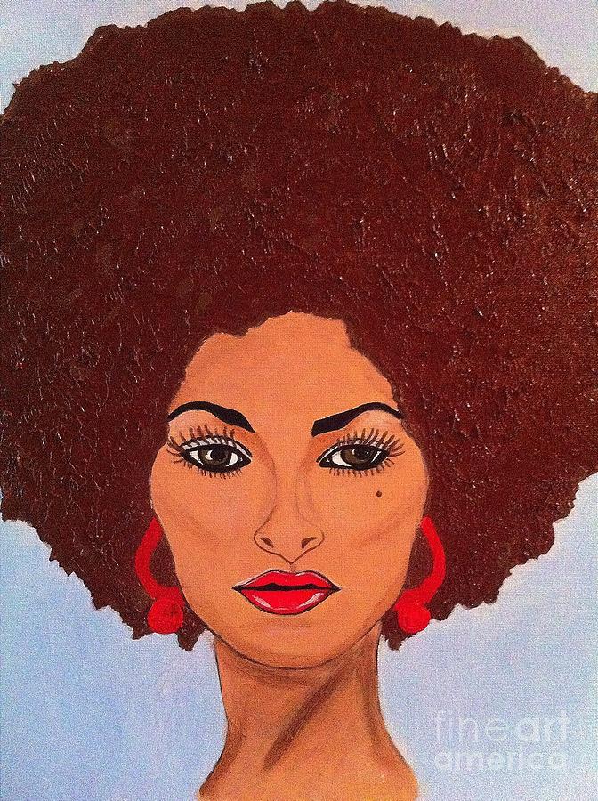 Pam Grier 2 Painting by Saundra Myles