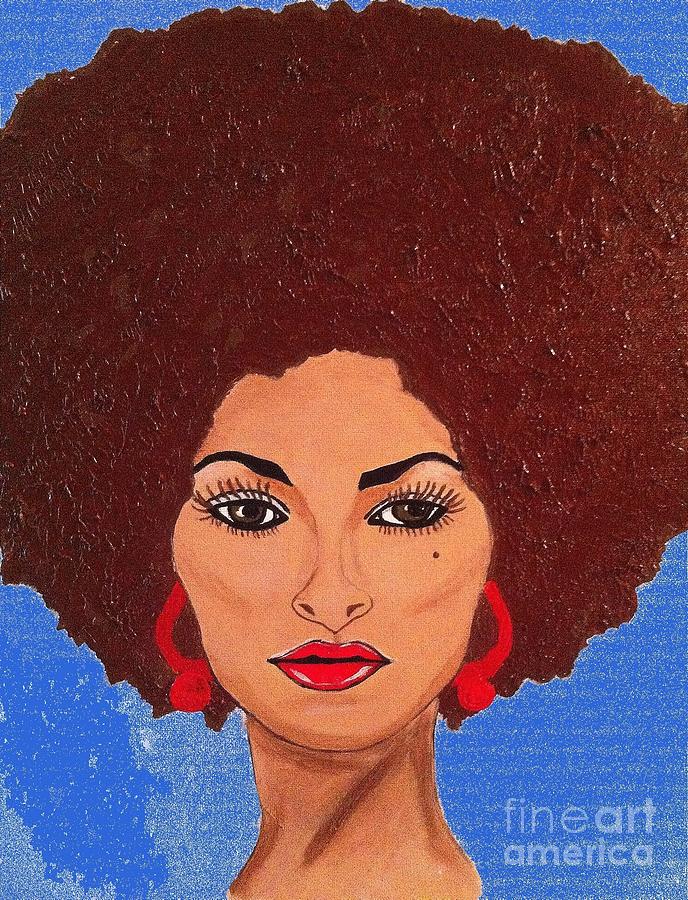 Pam Grier aka Jackie Brown 1979 Painting by Saundra Myles